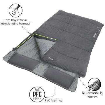 Outwell Roadtrip Double -16 C Çift Kişilik Uyku Tulumu 230334