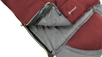 Outwell Contour Lux Red Yazlık ve Kışlık Taraflı -19°C 1700gr Geniş Uyku Tulumu Sol Fermuarlı