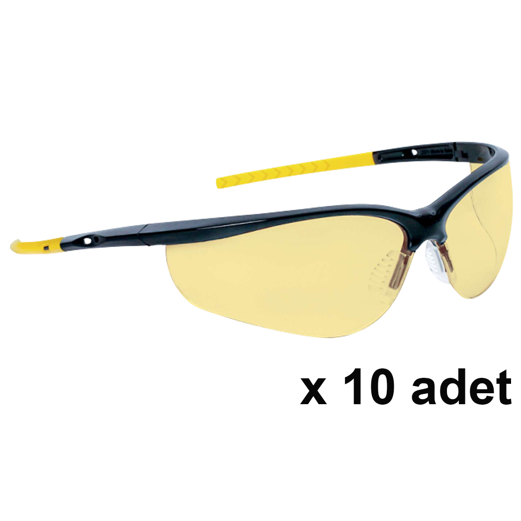 Deltaplus Iraya Yellow Sarı 10'lu PAKET UV400 Polikarbonat Bioküler Buğulanmaz Çizilmez İş Güvenlik Gözlüğü