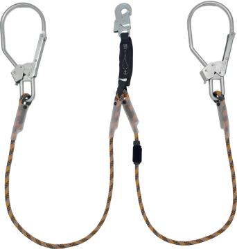 Skylotec Skysafe Eco R Y Tipi Çift Fs92 Ve Fs51 St Karabinalı Şok Emicili Lanyard EN 355