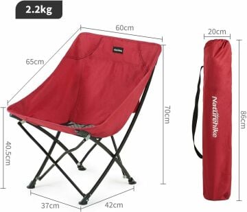 Naturehike Ultralight Katlanabilir Seyahat Kamp Sandalyesi NH18X004-Y Kırmızı