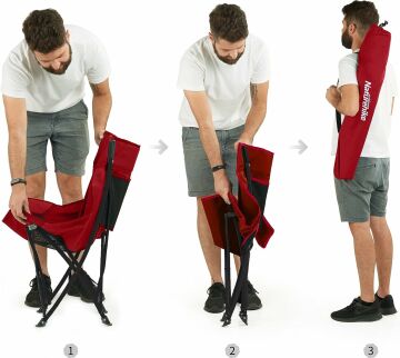 Naturehike Ultralight Katlanabilir Seyahat Kamp Sandalyesi NH18X004-Y Kırmızı