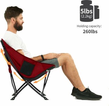 Naturehike Ultralight Katlanabilir Seyahat Kamp Sandalyesi NH18X004-Y Kırmızı