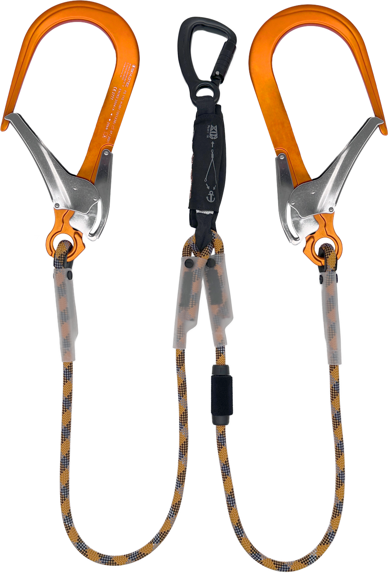 Skylotec Skysafe Eco R Y Tipi Çift Fs110 Alu Ve Stak Tri Konnektörlü Şok Emicili Lanyard EN 355