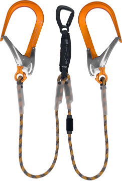 Skylotec Skysafe Eco R Y Tipi Çift Fs110 Alu Ve Stak Tri Konnektörlü Şok Emicili Lanyard EN 355