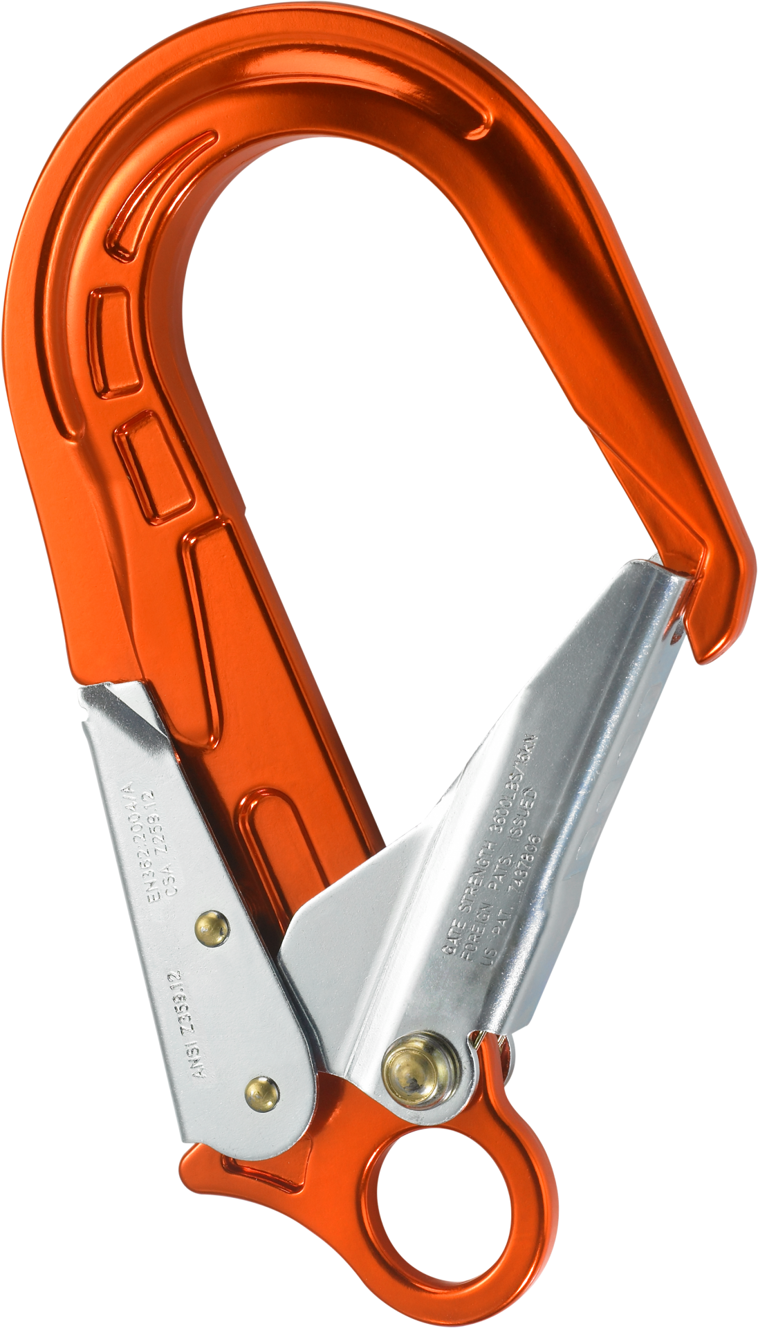 Skylotec FS 64 ALU H-157-OR Turuncu Gümüş Palm Squeeze Çelik Alüminyum Karabina ANSI Z359.12 CSA Z259.12 EN 362