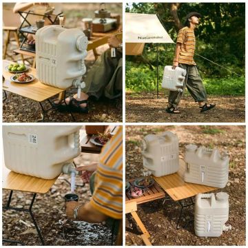 Naturehike Galon Air PE Musluklu Su Bidonu Beige Grey - 24 Lt
