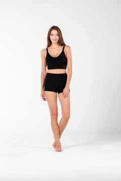 Woolona Dora Siyah Dikişsiz Yün Termal Kadın Boxer