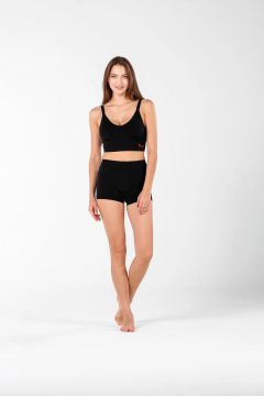 Woolona Dora Siyah Dikişsiz Yün Termal Kadın Boxer