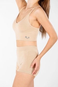 Woolona Dora Ekru Dikişsiz Yün Termal Kadın Boxer