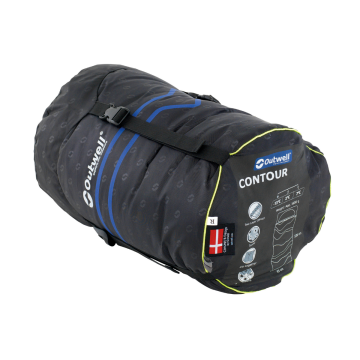 Outwell Contour Yazlık ve Kışlık Taraflı -13 °C Uyku Tulumu D.Purple Sol