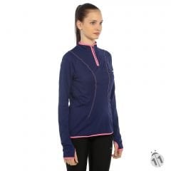 Gore-Tex Bayan Uzun Kollu Lacivert Ipod Cepli ProDryFit Outdoor, Koşu, Fitness Tişört