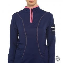 Gore-Tex Bayan Uzun Kollu Lacivert Ipod Cepli ProDryFit Outdoor, Koşu, Fitness Tişört