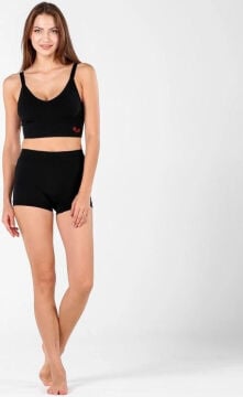Woolona Dora Siyah Dikişsiz Yün Termal Kadın Boxer MZ SMALL