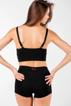 Woolona Dora Siyah Dikişsiz Yün Termal Kadın Boxer MZ SMALL