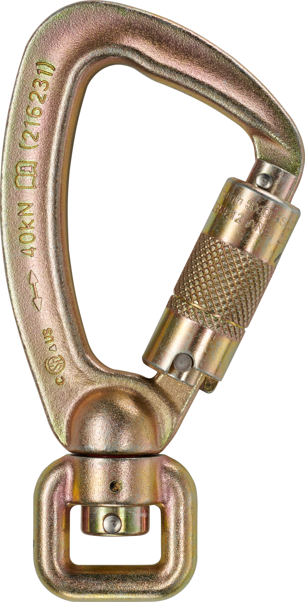 Skylotec Swivel Short H-124-LS Sarı Çelik Trilock Swivel Karabina 40 kN