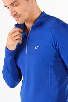 Woolona Astro Mavi Uzun Kollu Fermuarlı %100 Yün Termal İçlik MZ SMALL