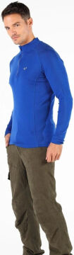 Woolona Astro Mavi Uzun Kollu Fermuarlı %100 Yün Termal İçlik MZ SMALL