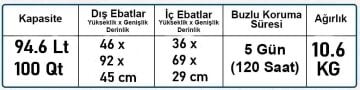 Coleman Xtreme Wheeled 100 QT Tekerlekli Soğutucu Buzluk 94.6 Lt