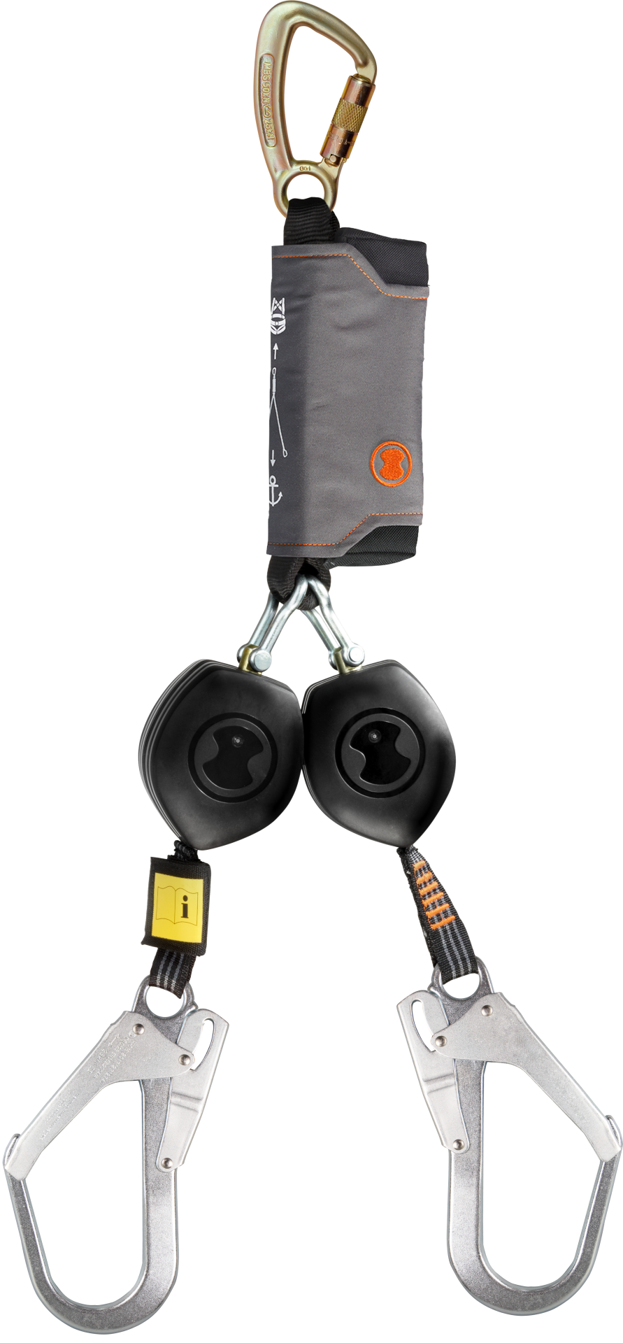 Skylotec Peanut Y Fs90 St Çelik Karabinalı Y Tipi Çift Kollu 180 cm Kendinden Geri Sarmalı Şok Emicili Düşüş Durdurucu EN 360