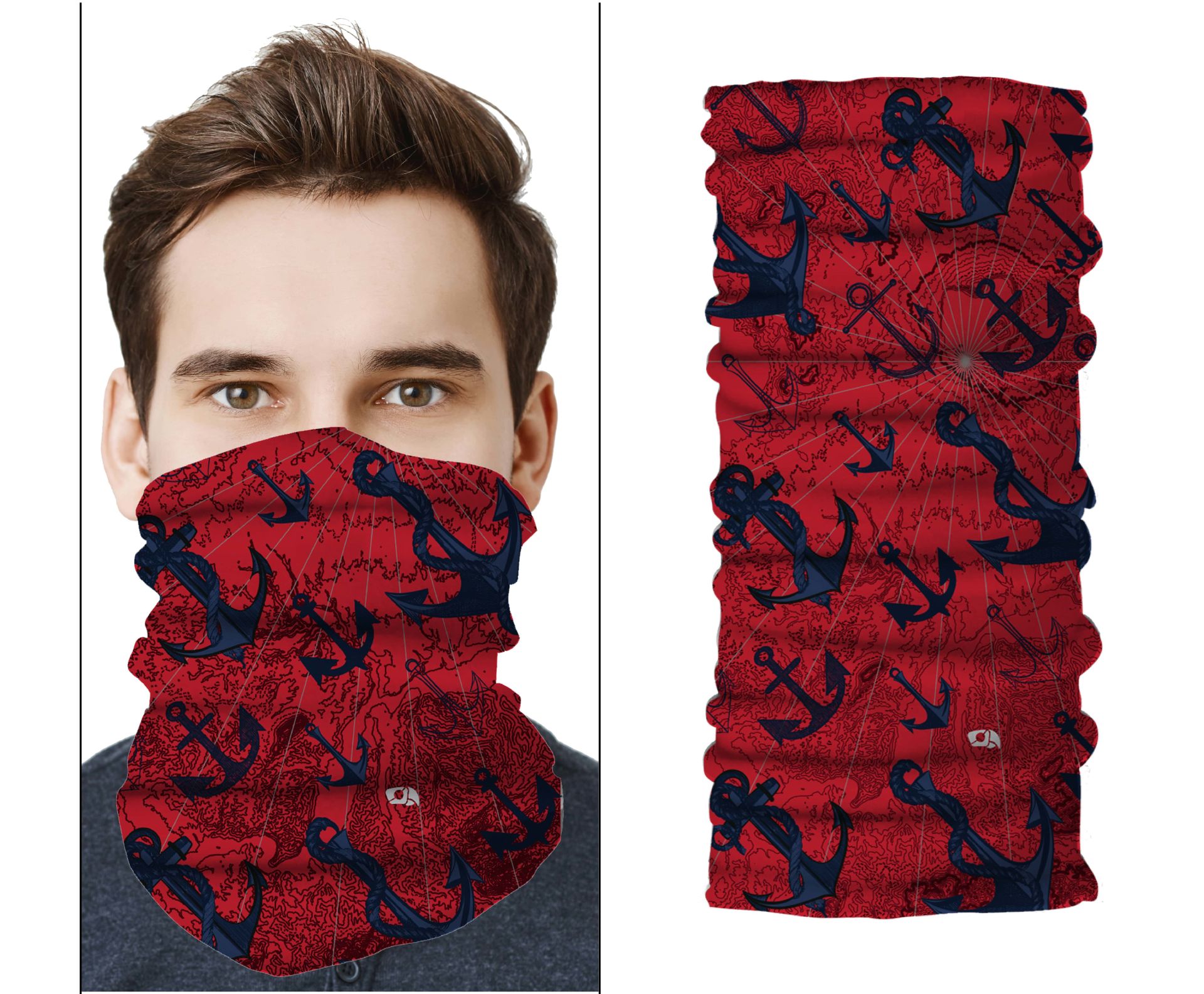 Parrot & Pirate PA01-22003 Red Anchor Bandana