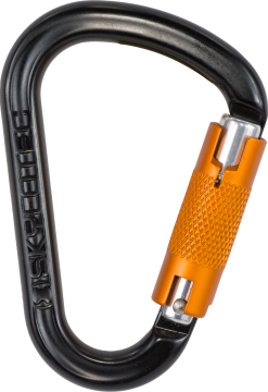 Skylotec Passo Twist H-137-TW-PK Turuncu Siyah Alüminyum Twistlock Hms Karabina 22 kN