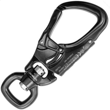 KONG TANGO 360 Siyah Döner Bağlantılı Via Ferrata Karabinası EN 12275/K EN 362/T UIAA