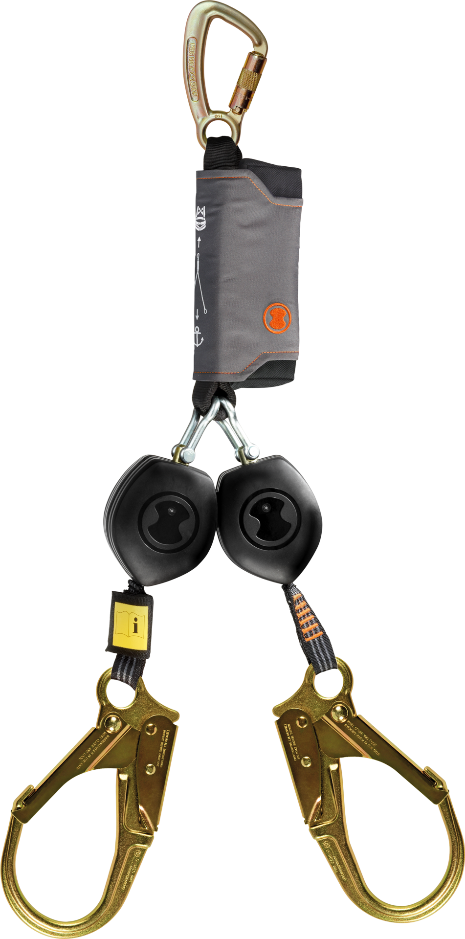 Skylotec Peanut Y Fs90 ANSI Çelik Karabinalı Y Tipi Çift Kollu 180 cm Kendinden Geri Sarmalı Şok Emicili Düşüş Durdurucu EN 360