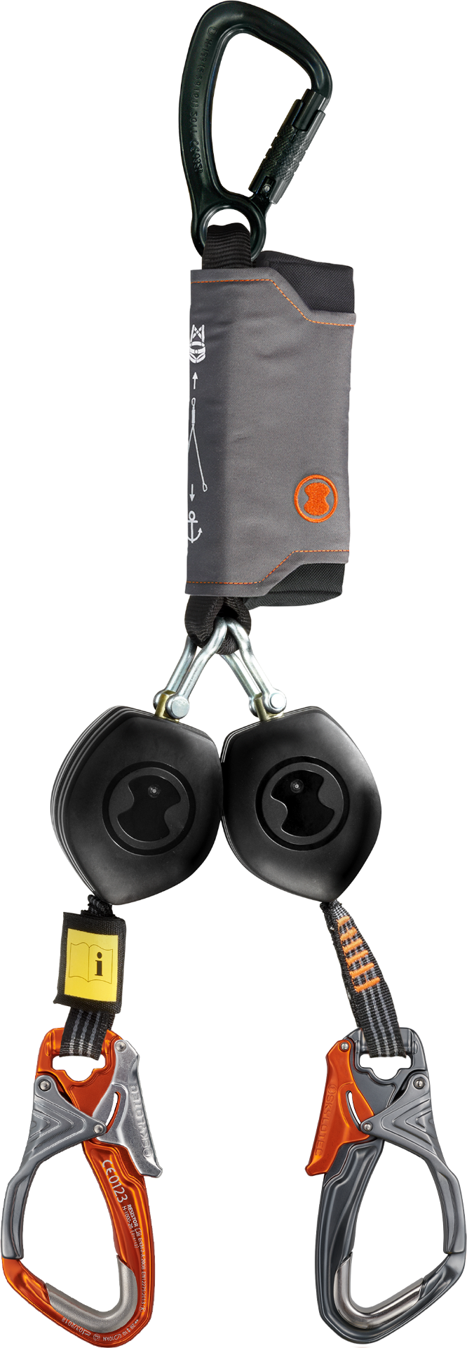 Skylotec Peanut Y Resistor Karabinalı Y Tipi Çift Kollu Kendinden Geri Sarmalı Şok Emicili Düşüş Durdurucu EN 360