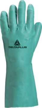Delta Plus NITREX VE802 Yeşil Floke İç Yüzeyli Nitril Kimyasal Koruyucu İş Eldiveni EN 388 EN ISO 374-1 EN ISO 374-5 ISO 18889