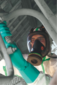 Delta Plus NITREX VE802 Yeşil Floke İç Yüzeyli Nitril Kimyasal Koruyucu İş Eldiveni EN 388 EN ISO 374-1 EN ISO 374-5 ISO 18889