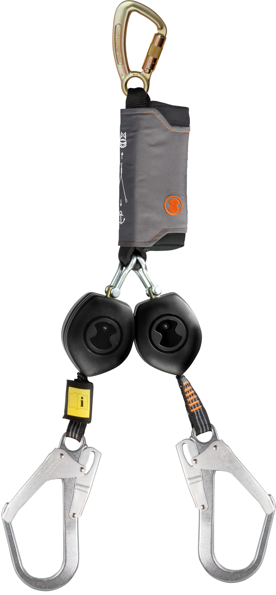Skylotec Peanut Y Fs90 St Çelik Karabinalı Y Tipi Çift Kollu 250 cm Kendinden Geri Sarmalı Şok Emicili Düşüş Durdurucu EN 360