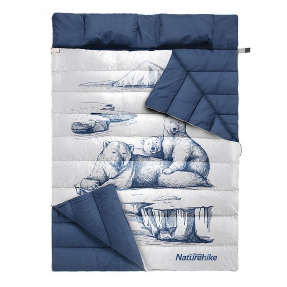 Naturehike Zarf Tarzı Yastıklı Çift Kişilik Pamuklu Uyku Tulumu (Polar Bear) NH19S016-D