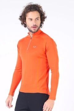 Woolona Astro Turuncu Uzun Kollu Fermuarlı %100 Yün Termal İçlik