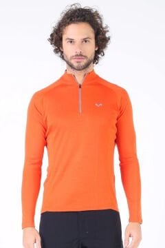 Woolona Astro Turuncu Uzun Kollu Fermuarlı %100 Yün Termal İçlik