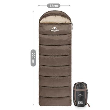 Naturehike U250 Zarf Tarzı Kapüşonlu Uyku Tulumu -10 C NH20MSD07-U250 Kahverengi