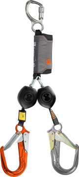Skylotec Peanut Y Fs64 Al Or Alüminyum Karabinalı Y Tipi Çift Kollu 250 cm Kendinden Geri Sarmalı Şok Emicili Düşüş Durdurucu EN 360