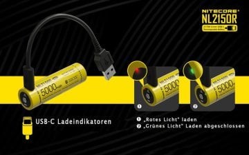 Nitecore 5000MAH 3.6V Usb Şarjlı Pil