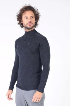 Woolona Astro Antrasit Uzun Kollu Fermuarlı %100 Yün Termal İçlik
