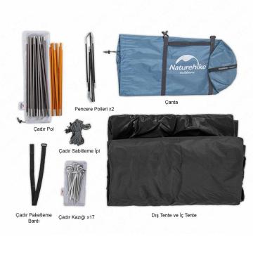 Naturehike Knight-3 +UPF50 3 Kişilik Kamp Çadırı NH19G001-Y
