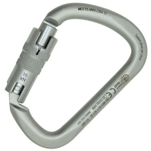 KONG X-LARGE CARBON TWIST LOCK ANSI Emniyet Karabinası Lunar White EN 362/M ANSI Z359.12