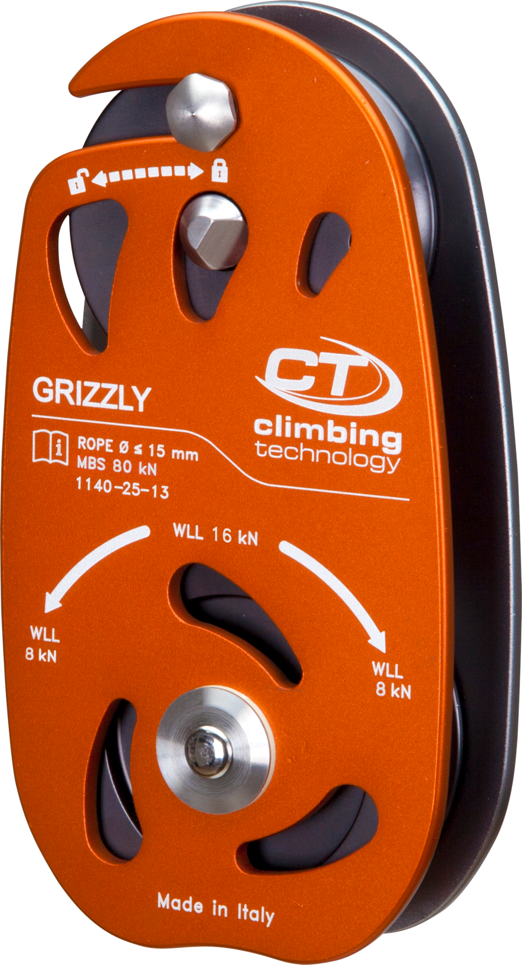 Skylotec Grizzly H-279 Gri Turuncu Alüminyum Paslanmaz Çelik Ağır Yük Makarası 80 kN