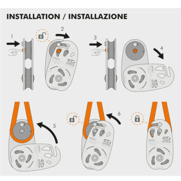 Skylotec Grizzly H-279 Gri Turuncu Alüminyum Paslanmaz Çelik Ağır Yük Makarası 80 kN