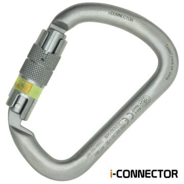 KONG X-Large Carbon İ-Connector NFC Çipli TwistLock Kilitli 50KN Çelik D Karabina Lunar White EN 362/M 411MH1999KK