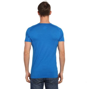 Merino Wool  Merinos Yün Mavi Erkek Termal İçlik T-Shirt