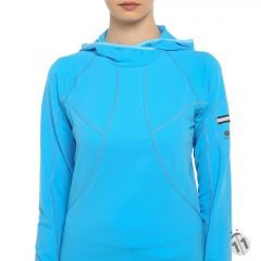 Gore-Tex Bayan Turkuaz Uzun Kollu Şapkalı Ipod Cepli ProDryFit Outdoor, Koşu, Fitness Tişört
