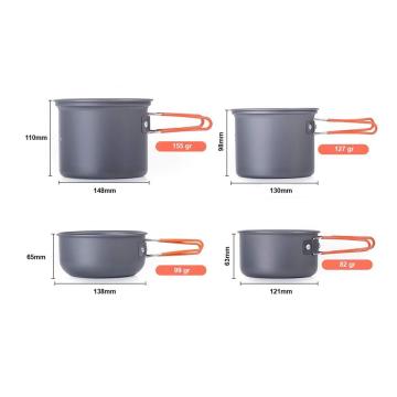 Naturehike 4IN1 Ultralight 2-3 Kişilik Kamp Yemek Pişirme Seti NH18T018-G