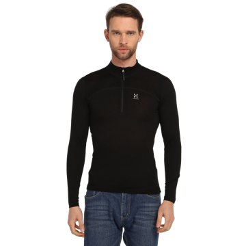 Haglöfs DryFit Yarım Fermuar Siyah Erkek T-shirt