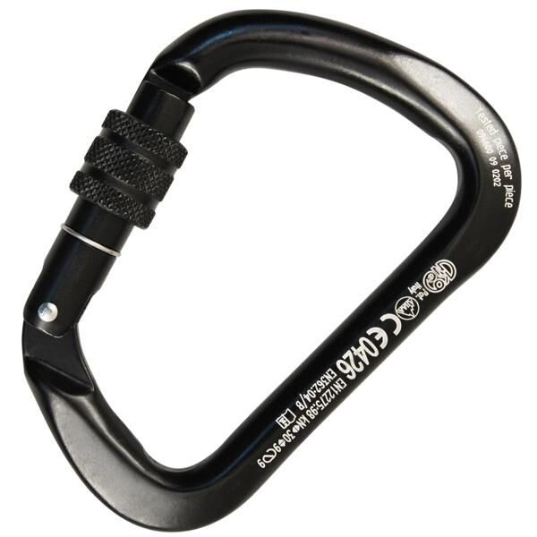 Kong X-Large Alu Vidalı Screw Sleeve Kilitli 30KN Alüminyum D Karabina Siyah EN 362/B EN 12275/B 711MA0NNNKK