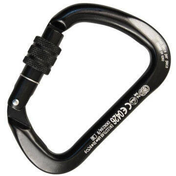 Kong X-Large Alu Vidalı Screw Sleeve Kilitli 30KN Alüminyum D Karabina Siyah EN 362/B EN 12275/B 711MA0NNNKK
